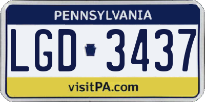 PA license plate LGD3437