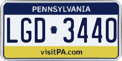 PA license plate LGD3440