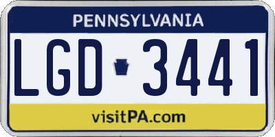 PA license plate LGD3441