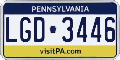 PA license plate LGD3446
