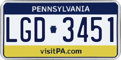 PA license plate LGD3451