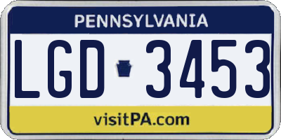 PA license plate LGD3453