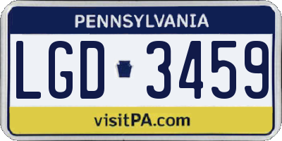 PA license plate LGD3459