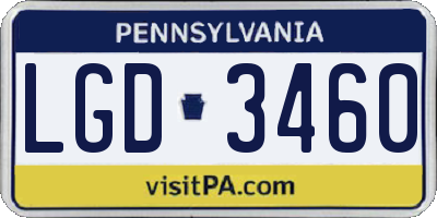 PA license plate LGD3460