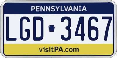 PA license plate LGD3467