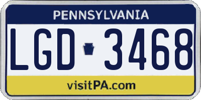 PA license plate LGD3468
