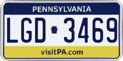 PA license plate LGD3469