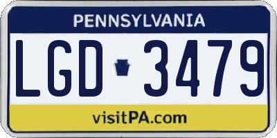 PA license plate LGD3479
