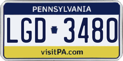 PA license plate LGD3480