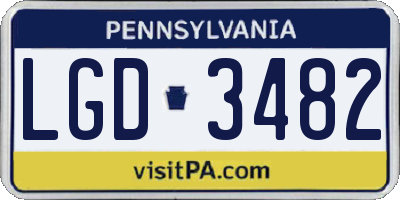 PA license plate LGD3482