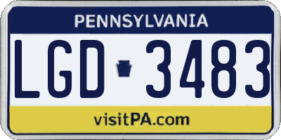 PA license plate LGD3483