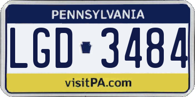 PA license plate LGD3484