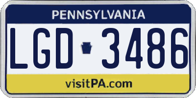 PA license plate LGD3486