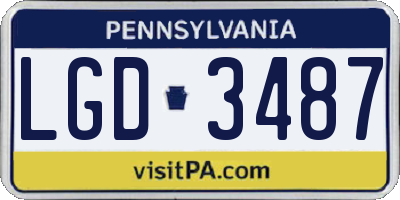 PA license plate LGD3487