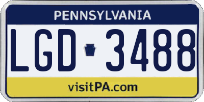 PA license plate LGD3488