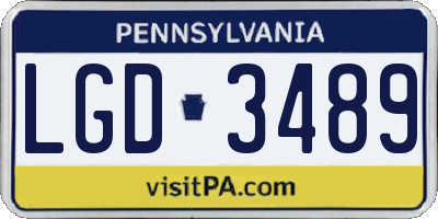 PA license plate LGD3489