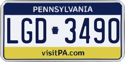 PA license plate LGD3490