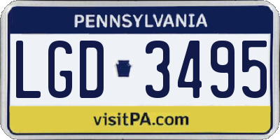 PA license plate LGD3495
