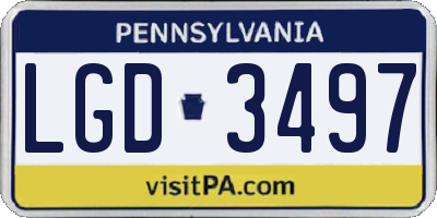 PA license plate LGD3497