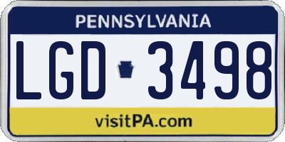 PA license plate LGD3498