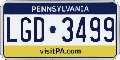 PA license plate LGD3499