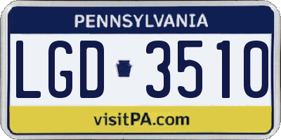 PA license plate LGD3510