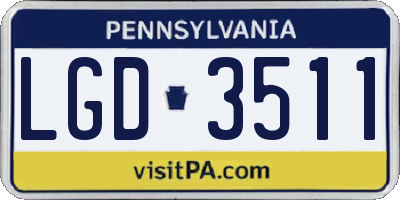 PA license plate LGD3511