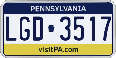 PA license plate LGD3517