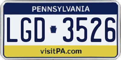 PA license plate LGD3526