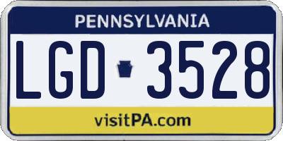 PA license plate LGD3528