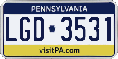 PA license plate LGD3531