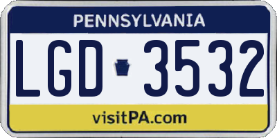 PA license plate LGD3532