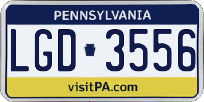 PA license plate LGD3556