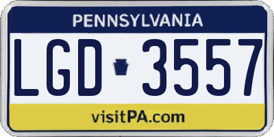 PA license plate LGD3557