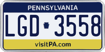 PA license plate LGD3558