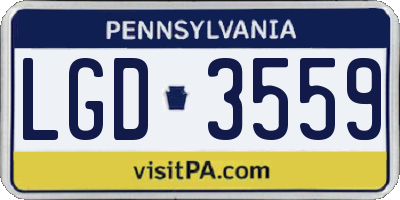 PA license plate LGD3559