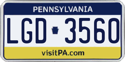 PA license plate LGD3560