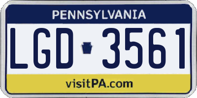 PA license plate LGD3561