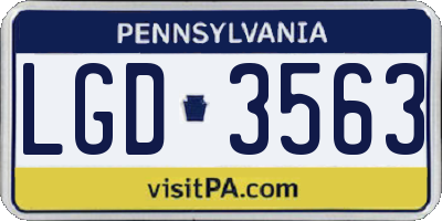 PA license plate LGD3563