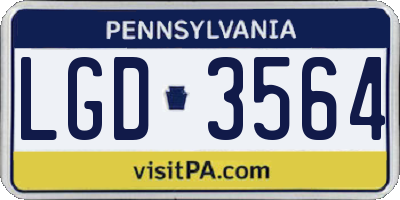 PA license plate LGD3564
