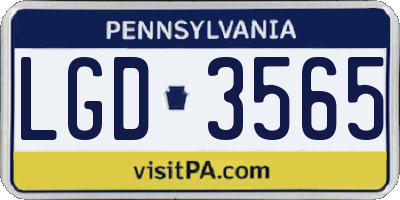 PA license plate LGD3565