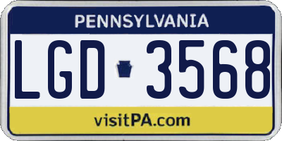 PA license plate LGD3568