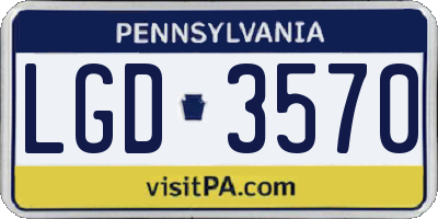 PA license plate LGD3570