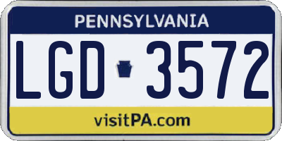 PA license plate LGD3572