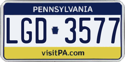 PA license plate LGD3577
