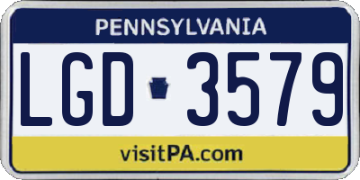 PA license plate LGD3579