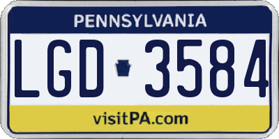 PA license plate LGD3584