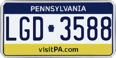 PA license plate LGD3588