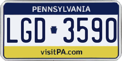 PA license plate LGD3590