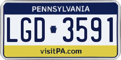 PA license plate LGD3591